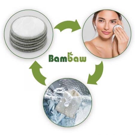 Eπαναχρησιμοποιήσιμα pads αφαίρεσης μακιγιάζ και θήκη πλυσίματος – 16 pads