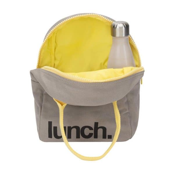 Fluf Τσάντα φαγητού – “Lunch” Γκρι / Κίτρινο